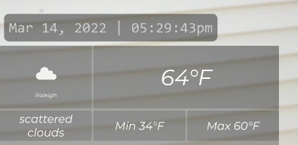 a screenshot of the weather widget on stream